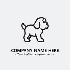 Dog illustration black and white for logo company vector image
