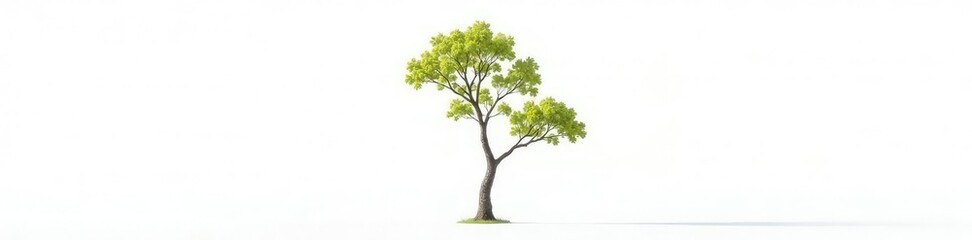 Obraz premium Isolated tree against a stark white background, solitary, solitude