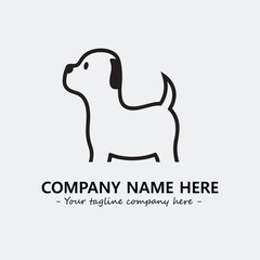 Dog illustration black and white for logo company vector image

