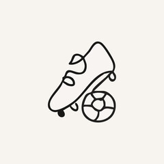 vector illustration of soccer elements in one line style