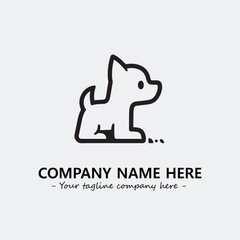 Dog illustration black and white for logo company vector image

