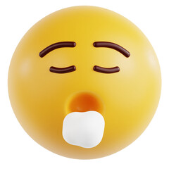 Sigh Face 3D Ilustration