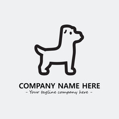 Dog illustration black and white for logo company vector image
