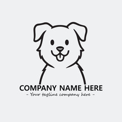 Dog illustration black and white for logo company vector image
