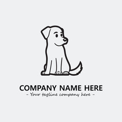 Dog illustration black and white for logo company vector image

