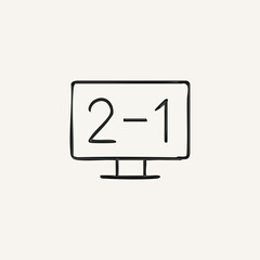 vector illustration of soccer elements in one line style