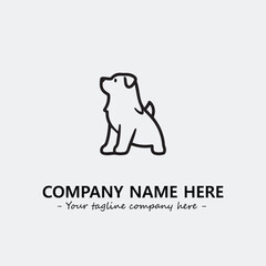 Obraz premium Dog illustration black and white for logo company vector image 