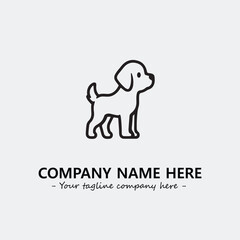 Dog illustration black and white for logo company vector image
