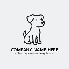 Dog illustration black and white for logo company vector image
