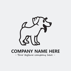 Dog illustration black and white for logo company vector image
