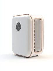 Obraz premium 3D Render of a Compact Air Purifier Design on a Clean White Isolated Background with Minimalist and Professional Composition