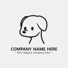 Dog illustration black and white for logo company vector image
