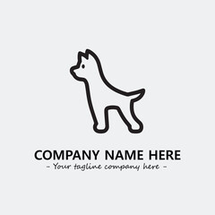 Dog illustration black and white for logo company vector image
