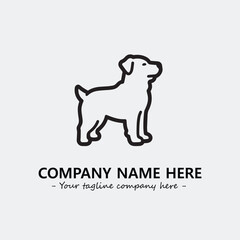 Dog illustration black and white for logo company vector image
