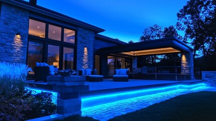 Fototapeta premium Creative applications of LED lighting in architecture.