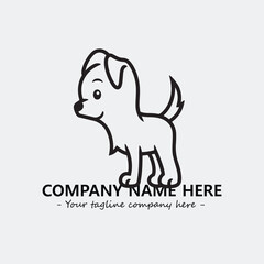Dog illustration black and white for logo company vector image

