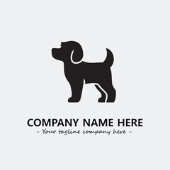 Dog illustration black and white for logo company vector image
