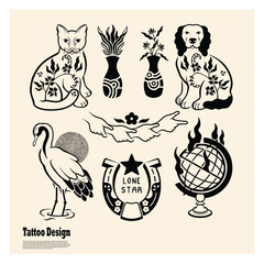 set of funny animals