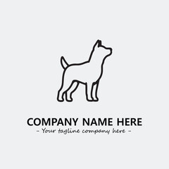 Dog illustration black and white for logo company vector image
