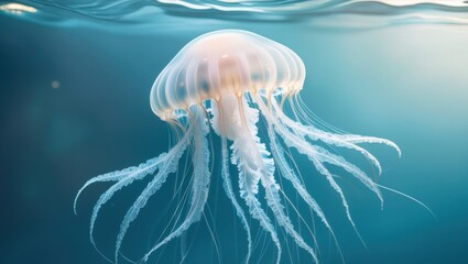 Stunning White Jellyfish Underwater Ocean Wildlife Marine Life Aquatic Animal