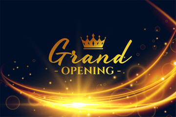 grand opening inauguration poster with shiny light effect