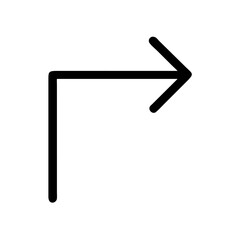 Corner Arrow Bending to Right Icon Design