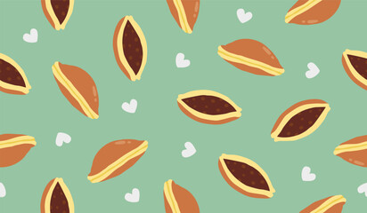 Cute dorayaki pattern background vector design