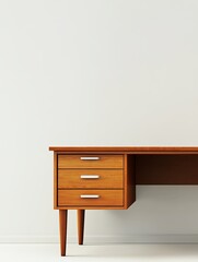 Minimalist 3D Office Desk with Drawers – Clean and Professional Design