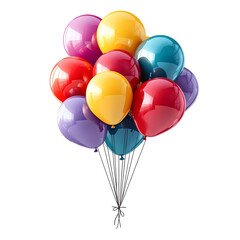 Colorful Balloon Bunch 3D Render