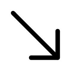 Corner Arrow Pointing Down Left Icon Design