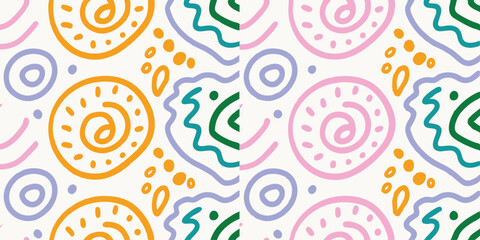 Colorful Abstract Symmetrical Pattern Vector | Orange, Green, and Pink Vibrant Design
