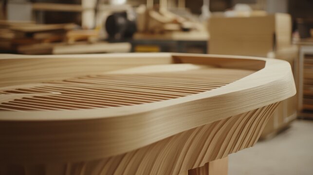 Carpenter assembling wooden desk. Featuring furniture assembly and carpentry