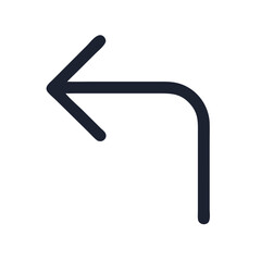 Corner Arrow Turning to Left Icon Design