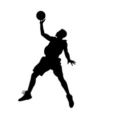 Obraz premium Basketball Player Silhouette Jump Shot Dunk – Vector Sports Illustration