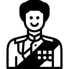 king solid line icon