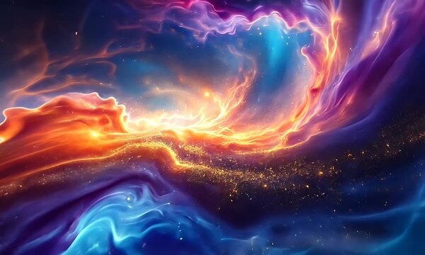 Vibrant Nebula Space Art Colorful Cosmic Cloudscape