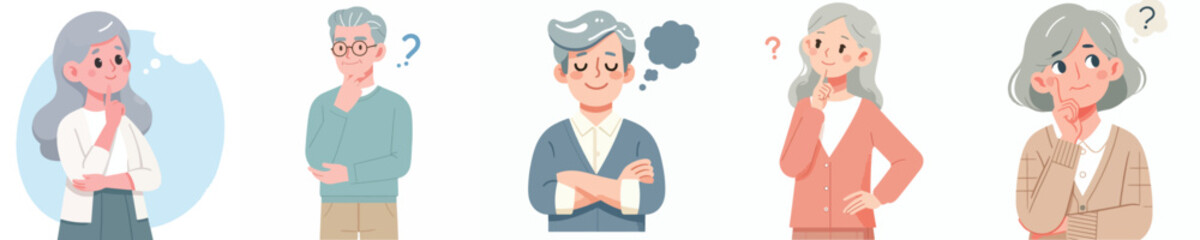 vector set the old man stood and thought