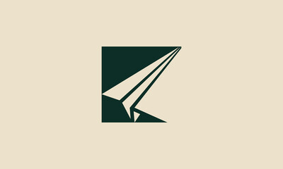 Minimalist paper plane going up logo design