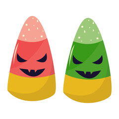 Scary Halloween Candy Element. Trick or Treat Celebration. Vector Illustration.