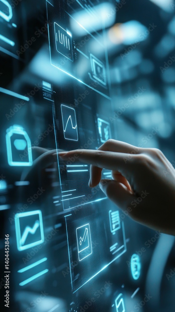 Poster interactive interface: human touch navigating a sophisticated digital environment