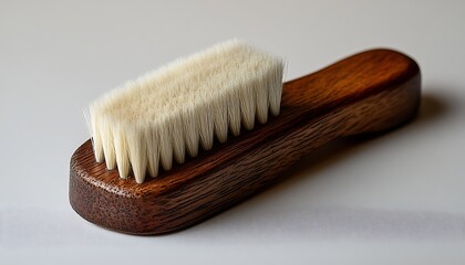 Wooden Brush on White Surface