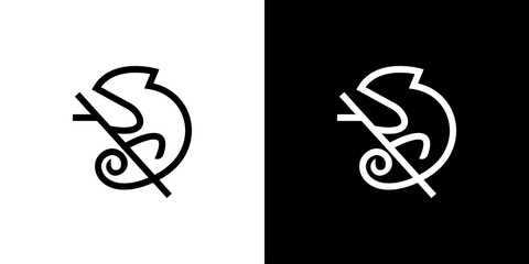 chameleon outline logo vector icon illustration © Rezaalfarid204