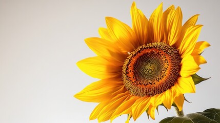 Naklejka premium A vibrant sunflower in close-up view.