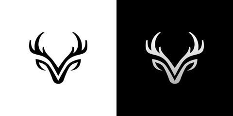 deer outline logo vector icon illustration