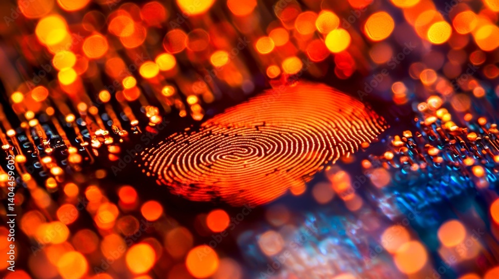 Aufkleber close-up of a fingerprint scanner showcasing advanced security features.