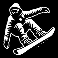 Skiboard Player Silhouette.
