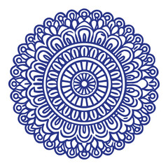 Intricate blue mandala design, perfect for prints.