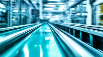 Obraz premium Observe the efficiency of robot-assisted manufacturing processes in a high-tech setting.