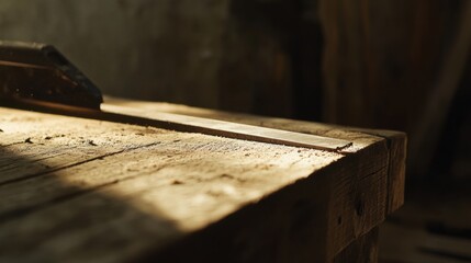 Carpenter cutting wood for custom furniture. Featuring precise cutting and woodworking