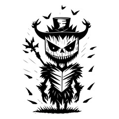 Creepy Halloween Monster in Striking Monochrome Art